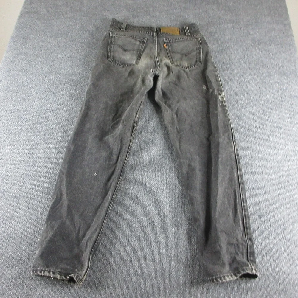 VINTAGE Levis 550 Jeans Mens 30x32 Gray Orange Tab Denim Distressed Straight 80s